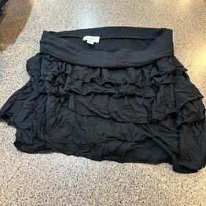 LOFT Black Bubble Mini Skirt with Ruffles